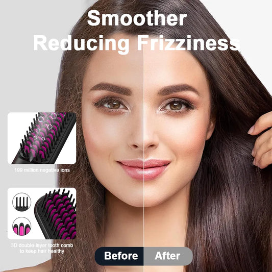 Rechargeable Cordless Men Beard Hair Straightener Brush